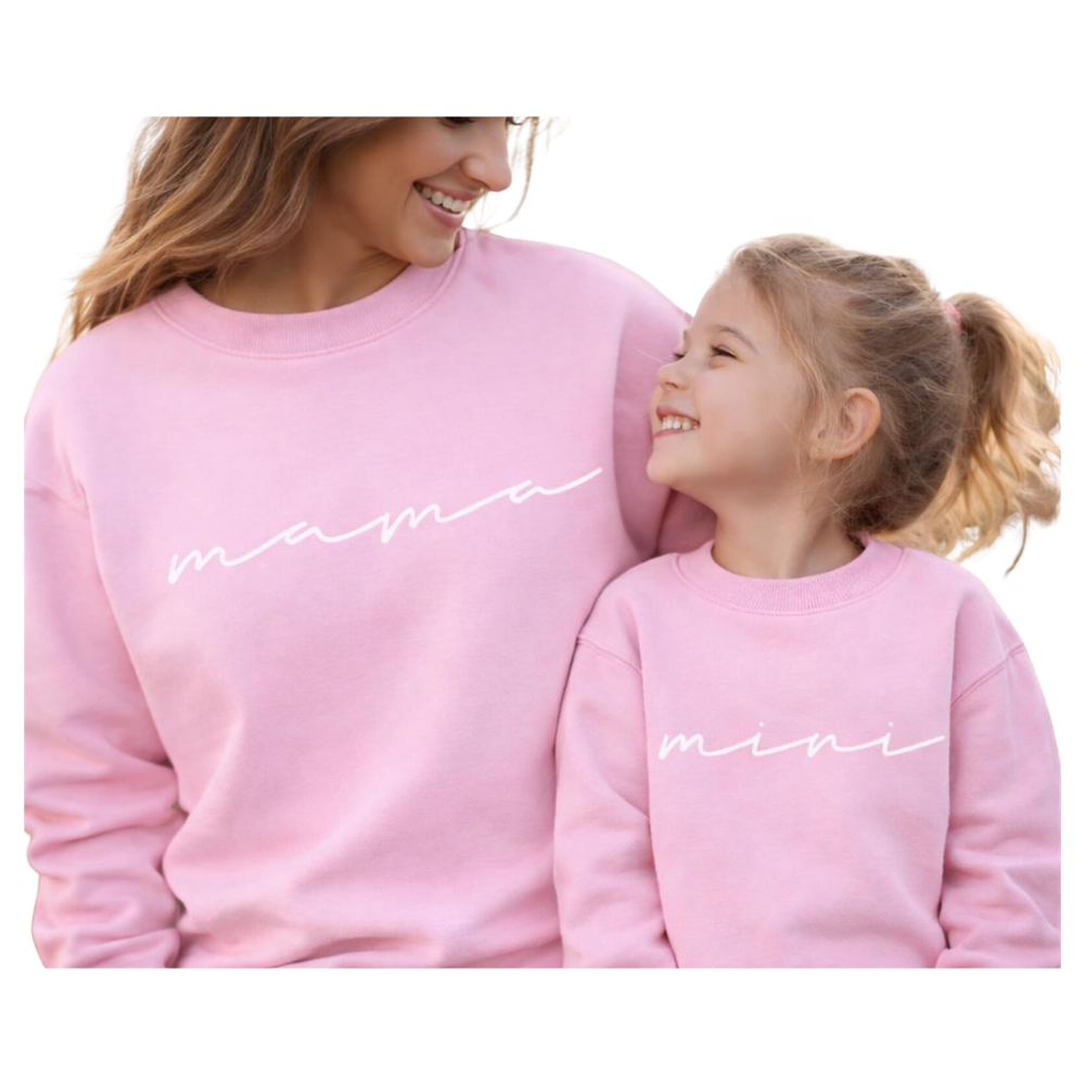 Papa Mama Mini Matching Sweatshirt, Family Sweatshirt Matching Minimalist ET1492