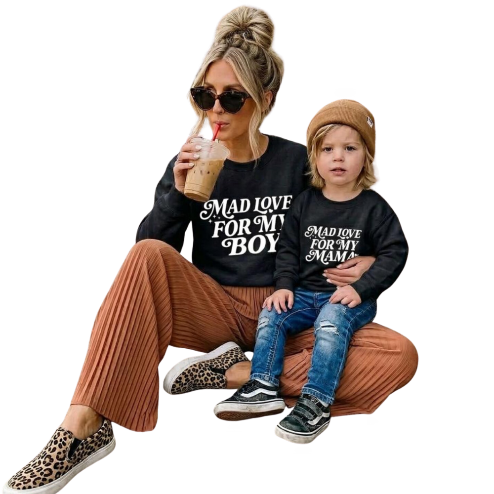 Mad Love For My Boy Mad Love For My Mama Matching Sweatshirt, Matching Mommy And Son Sweatshirts ET1557