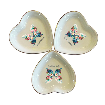 Butterfly Floral Custom Wedding Jewelry Dish, Custom Butterfly Ring Dish WD0502