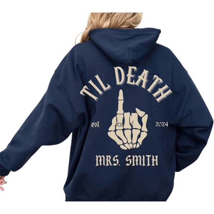 Personalized Til Death Wedding Couple Matching Hoodies, Custom Wedding Couple Hoodies ET1352