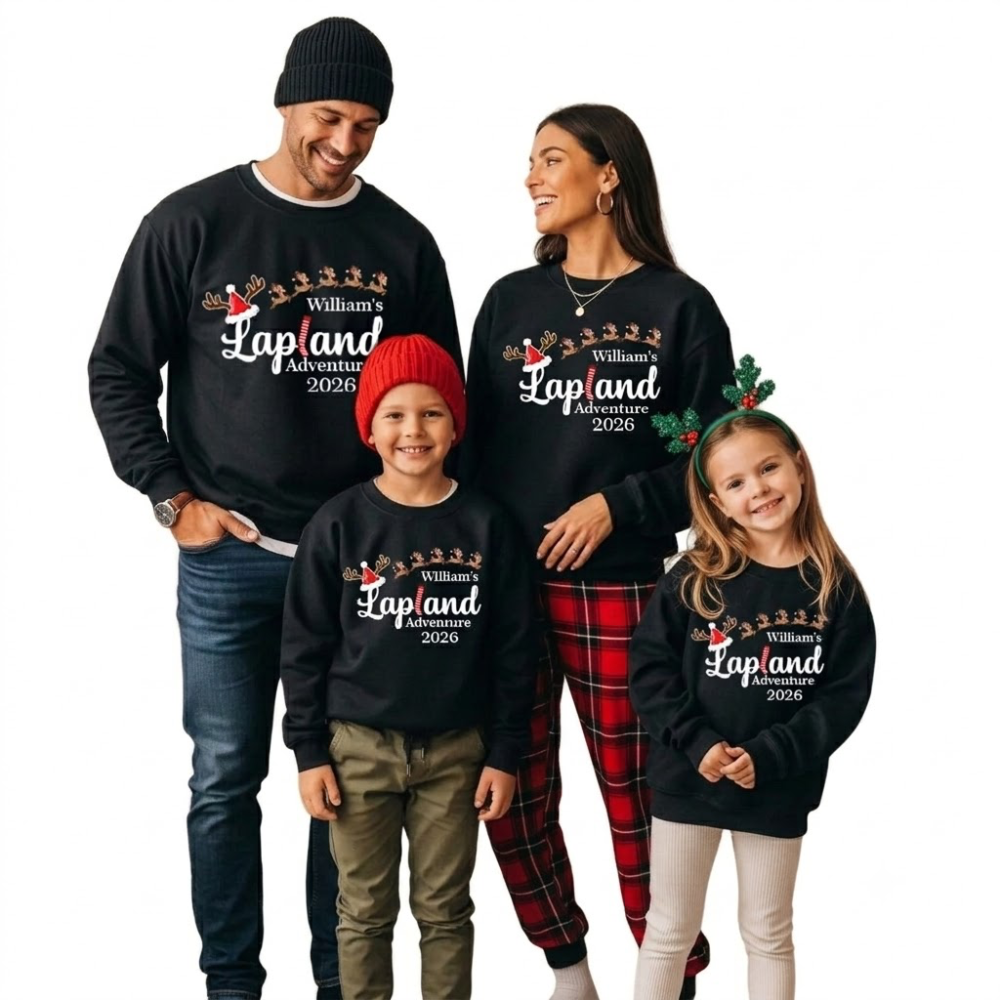 Lapland Adventure Custom Family Christmas Sweatshirt, Personalized Matching Xmas Family Sweatshirt ET1662