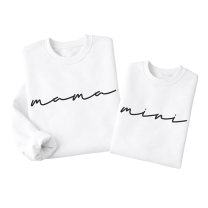 Papa Mama Mini Matching Sweatshirt, Family Sweatshirt Matching Minimalist ET1492