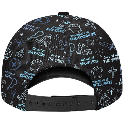 Armor Of God Custom Blue Camo Baseball Cap, Custom Christian Faith Hats CP0589
