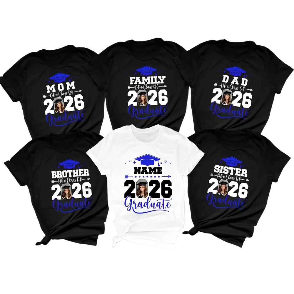 Custom Photo Matching Family T Shirts For Graduation, Custom Matching Family Graduation Shirts ET0077