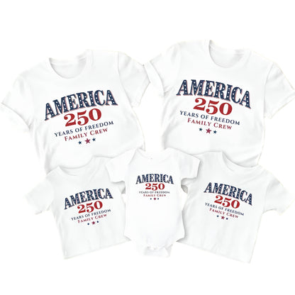 Matching 250th Anniversary Family Crew T Shirts, Family Matching Shirt For Independence Day ET0522