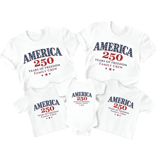 Matching 250th Anniversary Family Crew T Shirts, Family Matching Shirt For Independence Day ET0522