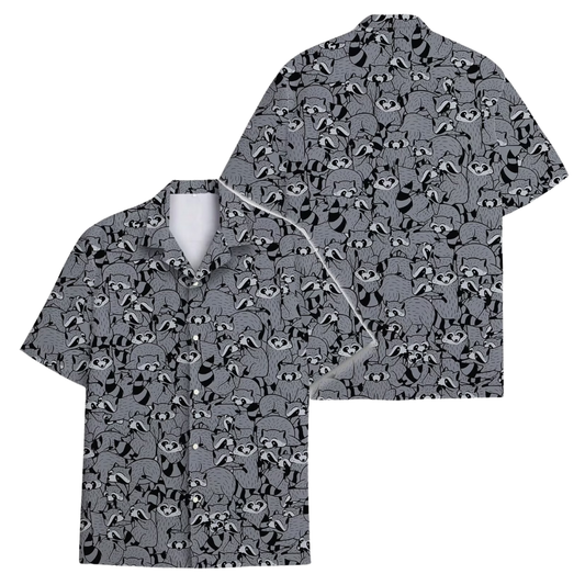 Raccoon Pattern Hawaiian Shirt For Men Women, Raccoon Lover Hawaiian Shirts HE0281
