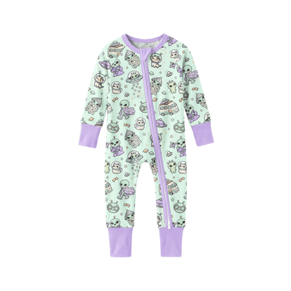 Alien UFO Baby Convertible Zippy Romper, Baby Space Lover Convertibel Romper BB0987