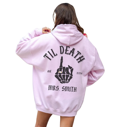 Personalized Til Death Wedding Couple Matching Hoodies, Custom Wedding Couple Hoodies ET1352