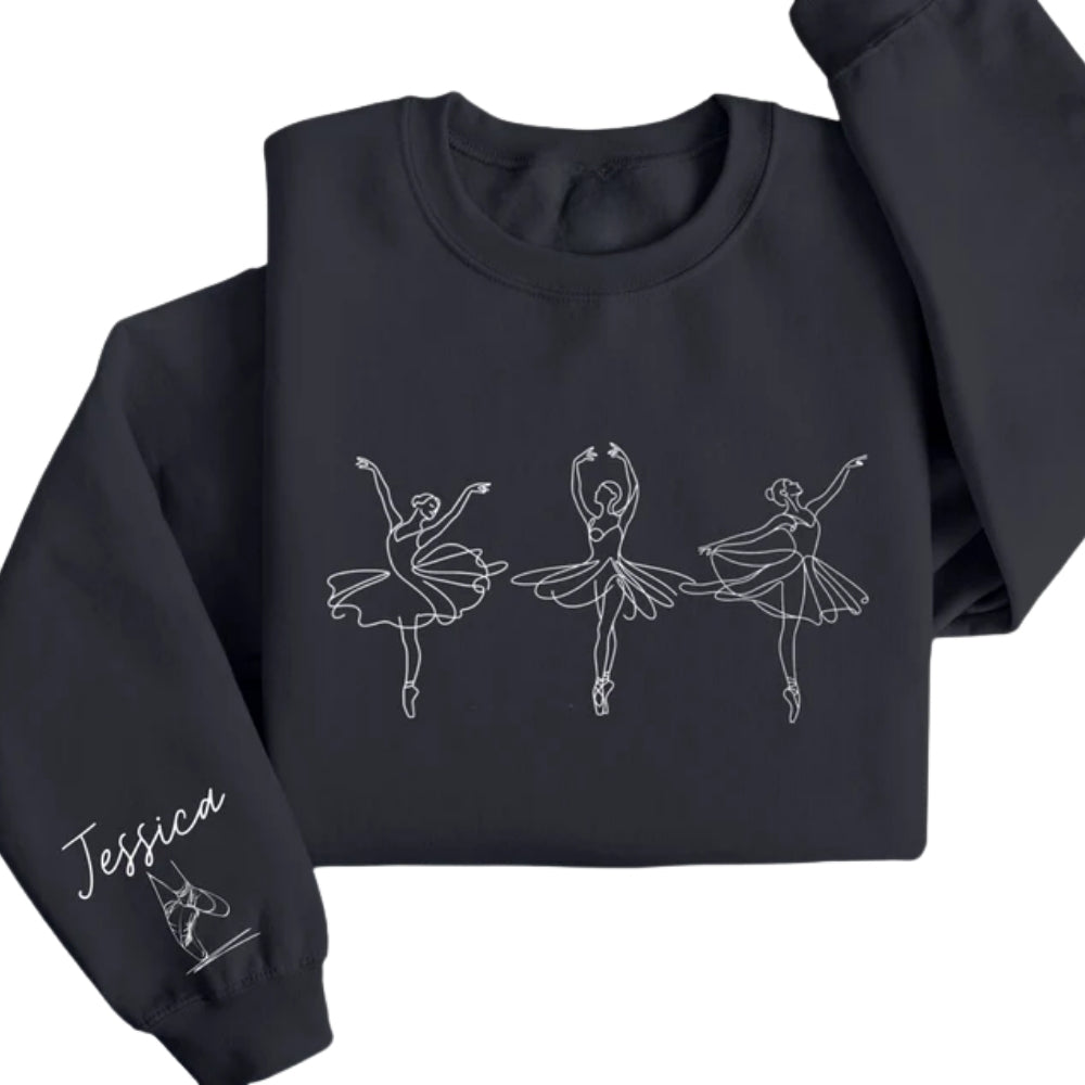 Custom Name Ballet Sweatshirt, Custom Ballerina Sweater 2D0748