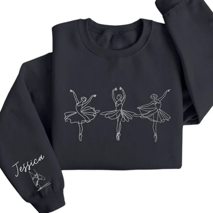 Custom Name Ballet Sweatshirt, Custom Ballerina Sweater 2D0748