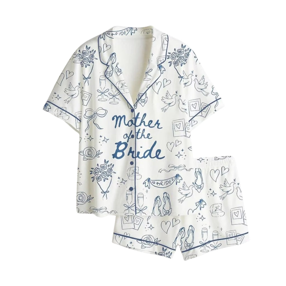 Mother Of The Bride Pajamas Set For Bridal Shower, Wedding Pajamas For Mother Of The Bride WD0192