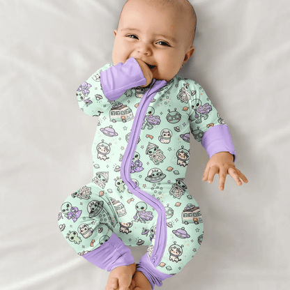 Alien UFO Baby Convertible Zippy Romper, Baby Space Lover Convertibel Romper BB0987