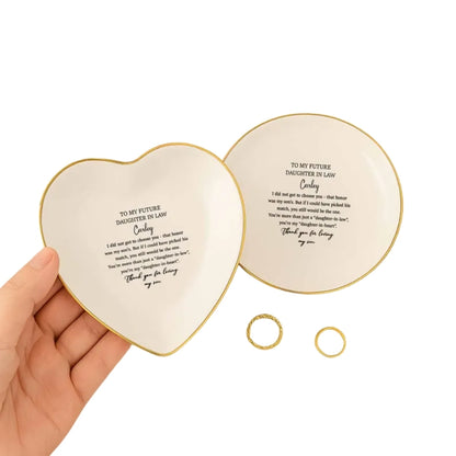 Personalized To My Future Daughter In Law Ring Dish, Custom Daughter In Law Wedding Jewelry Dish WD0126