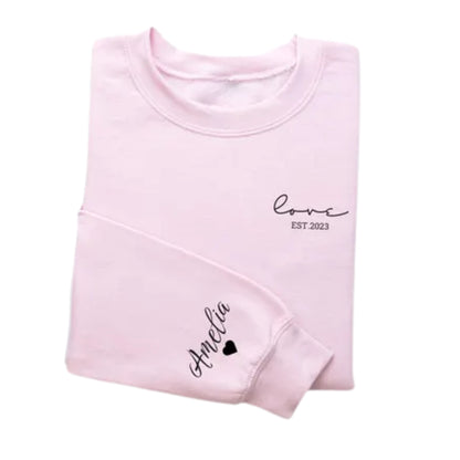 Custom Forever & Love Matching Couple Sweatshirts, Custom Couple Sweatshirt For Valentine Anniversary 2D0830