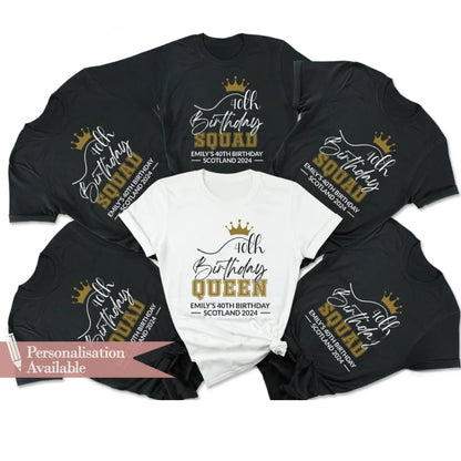 40th Birthday Queen Personalized Matching Birthday Squad T Shirts, Custom Birthday Crew Matching Shirts ET0859