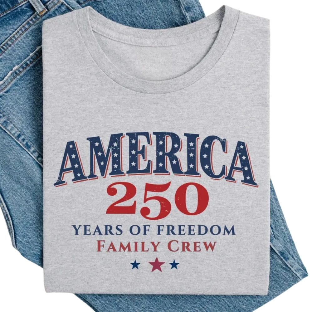 Matching 250th Anniversary Family Crew T Shirts, Family Matching Shirt For Independence Day ET0522
