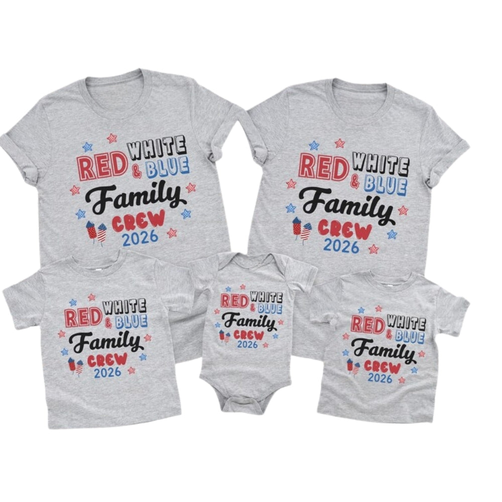 Red White Blue Family Crew Matching Family 4th Of July T Shirts, Custom Year Matching Family Independence Day Shirts ET0674