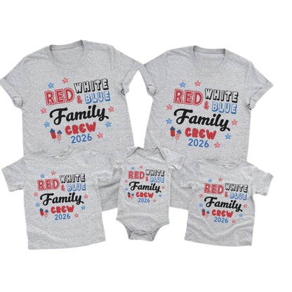 Red White Blue Family Crew Matching Family 4th Of July T Shirts, Custom Year Matching Family Independence Day Shirts ET0674