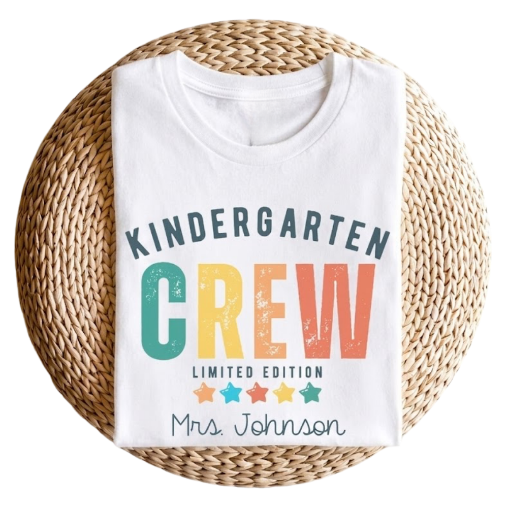 Kindergarten Crew Custom Matching T Shirt, Custom Kindergarten Teacher Shirts ET1049