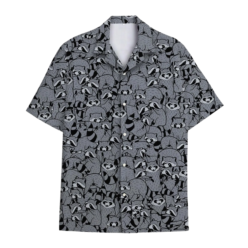 Raccoon Pattern Hawaiian Shirt For Men Women, Raccoon Lover Hawaiian Shirts HE0281