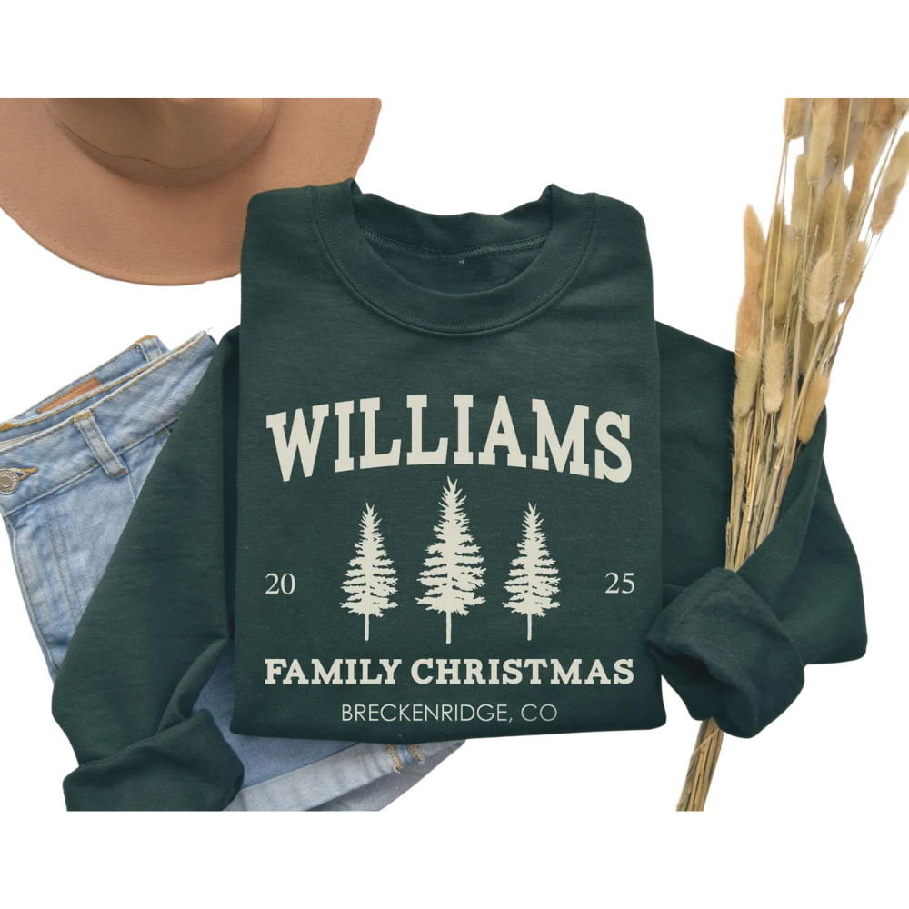 Personalized Family Name Christmas Sweatshirts Matching, Custom Christmas Family Sweatshirt ET1338