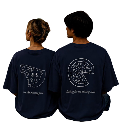 Pizza And Pizza Slice Couple Matching T Shirt, Pizza Matching Shirts For His And Her ET1326