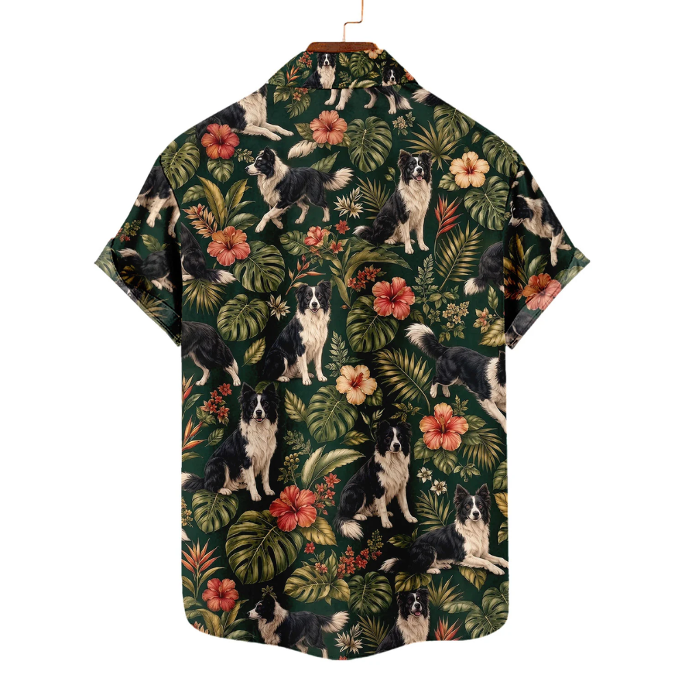 Border Collie Tropical Hawaiian Shirt For Men Women, Border Collie Dog Hawaiian Shirt HE0688