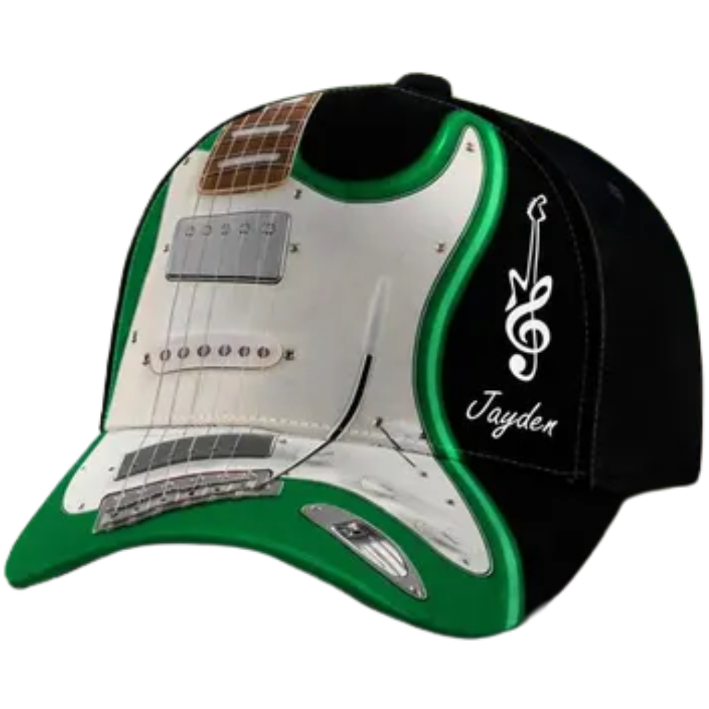 Custom Electric Guitar 3D Baseball Cap, Custom Name Guitarist Cap Hat CP0639