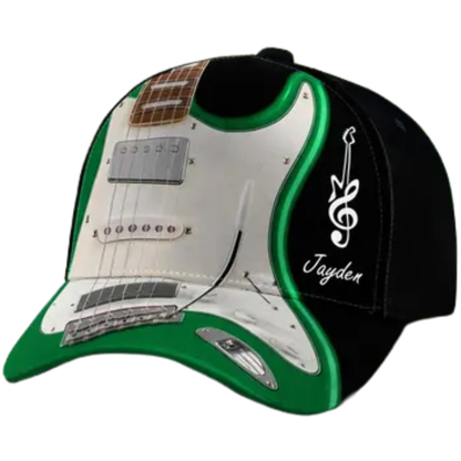 Custom Electric Guitar 3D Baseball Cap, Custom Name Guitarist Cap Hat CP0639