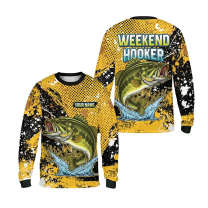 Personalized Bass Fishing Long Sleeve Shirt For Men, Custom Name Fishing Shirts ET0055