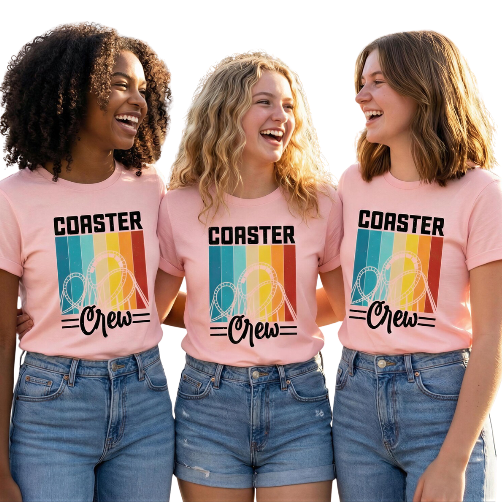 Coaster Crew Retro Matching T Shirt, Amusement Park Matching Shirts For Family Friends ET1055