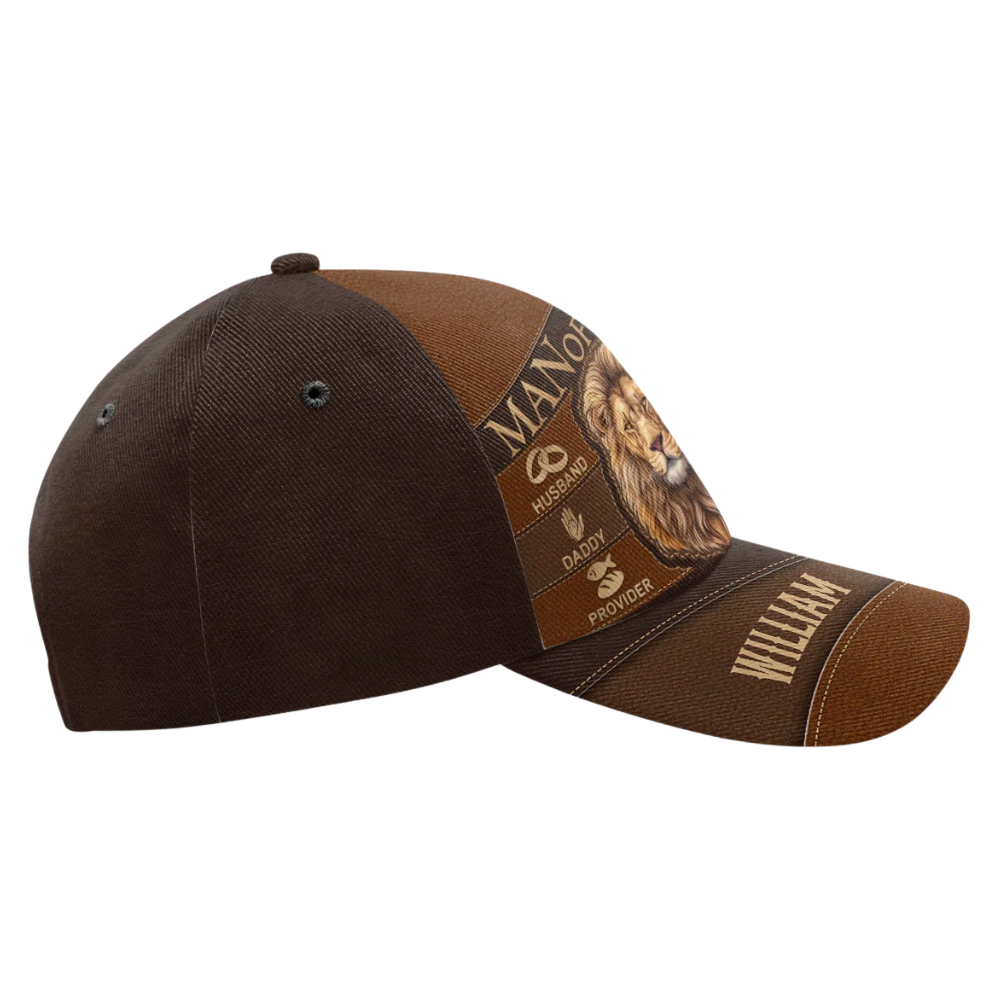 Custom Man Of God Lion Baseball Cap For Dad Husband, Custom Christian Cap 3D Printed CP0574