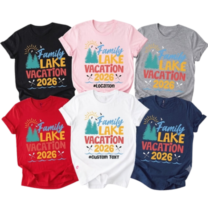 Family Lake Vacation Personalized Matching Family T Shirt, Custom Lake Trip Family Shirts ET1185
