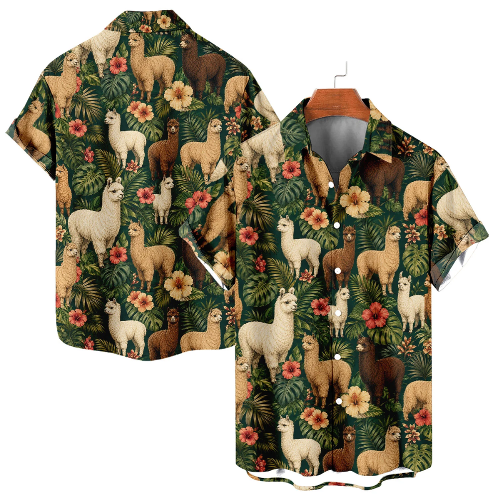 Alpaca Tropical Hawaiian Shirt For Men Women, Alpaca Lover Hawaiian Shirt HE0702