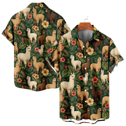 Alpaca Tropical Hawaiian Shirt For Men Women, Alpaca Lover Hawaiian Shirt HE0702