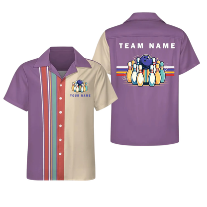 Custom Retro Bowling Hawaiian Shirt Men Women, Custom Retro Bowling Team Shirt BE0251