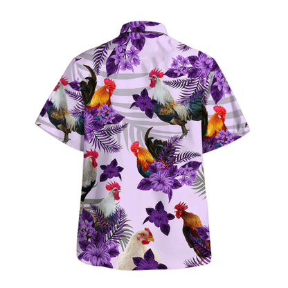 Chicken Hibiscus Hawaiian Shirt, Rooster Hawaii Shirt For Men Women HO4713