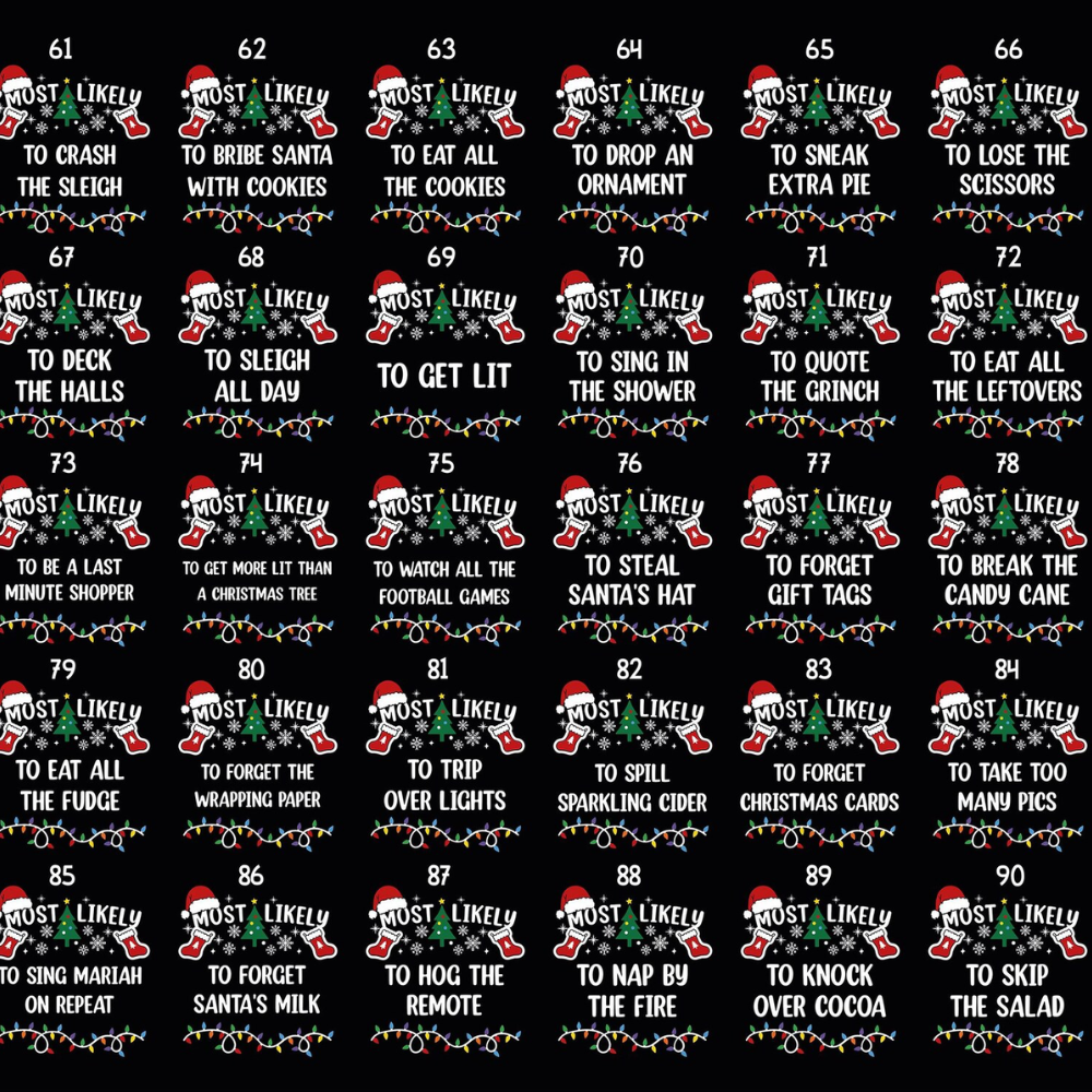 Most Likely To Custom Christmas Family Matching T Shirt, Custom Funny Christmas Family Shirts ET1178