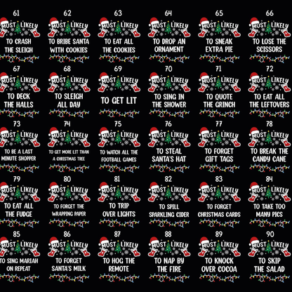 Most Likely To Custom Christmas Family Matching T Shirt, Custom Funny Christmas Family Shirts ET1178
