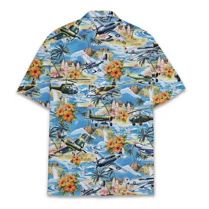 Tropical Airplane Hawaiian Shirt For Mens, Military Aircraft Aloha Hawaiian Shirt HE0478