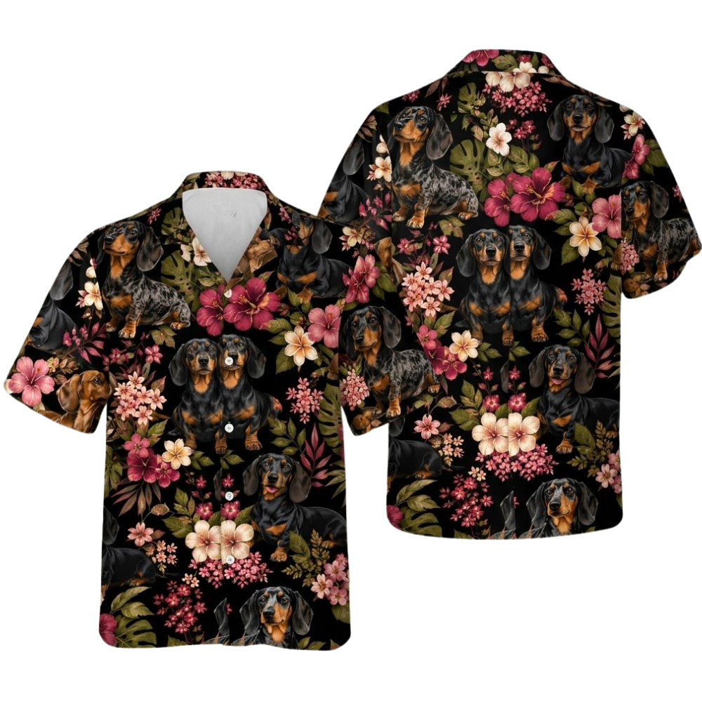 Dachshund Dog Tropical Hawaiian Shirt For Men Women, Dachshund Lover Hawaiian Shirts HE0563