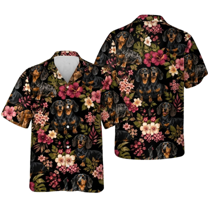 Dachshund Dog Tropical Hawaiian Shirt For Men Women, Dachshund Lover Hawaiian Shirts HE0563