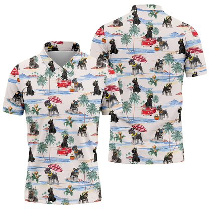 Men's Schnauzer Tropical Golf Polo Shirt, Schnauzer Tropical Golf Shirt GZ0353