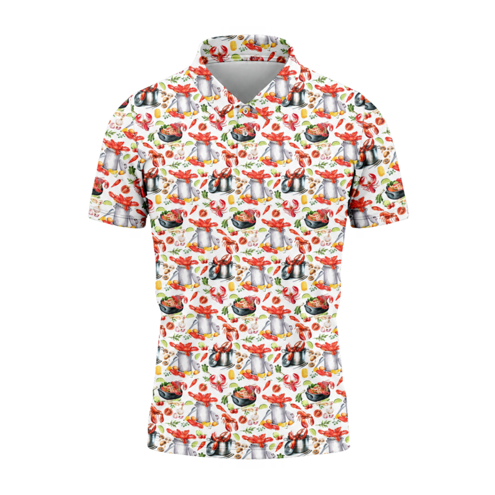 Boil Pot Crawfish Louisiana Golf Polo Shirts For Men, Crawfish Golf Shirts GZ0427
