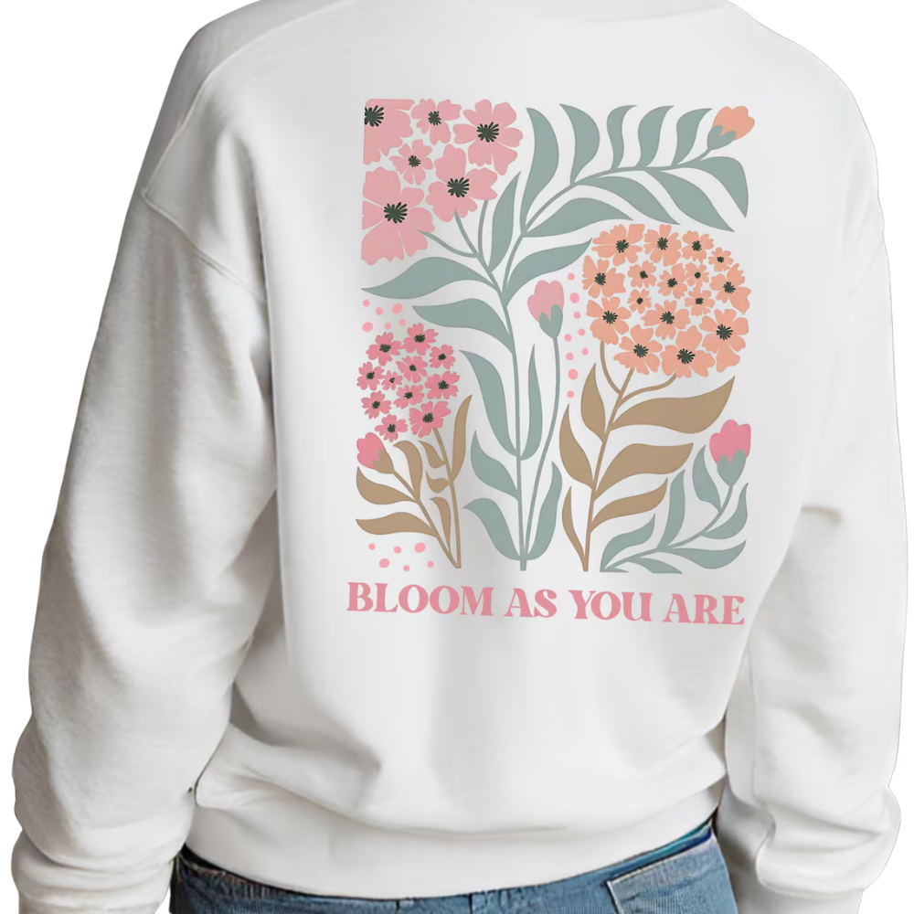 Blooms As You Are Matching Floral Boho Sweatshirt For Mother Daughter, Mommy And Mini Matching Floral Sweatshirts ET1400