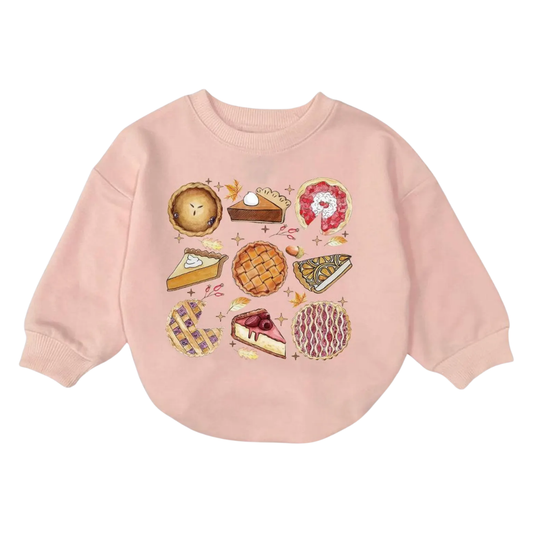 Baby Pumpkin Pie Romper Sweatshirt, Thanksgiving Fall Baby Romper Sweatshirt BB0100