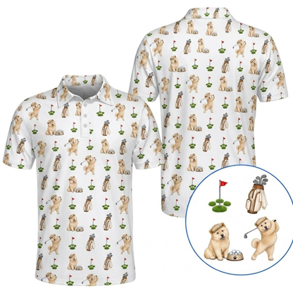 Cute Chow Chow Dog Golf Polo Shirt Mens, Chow Chow Dog Golf Shirt GZ0396