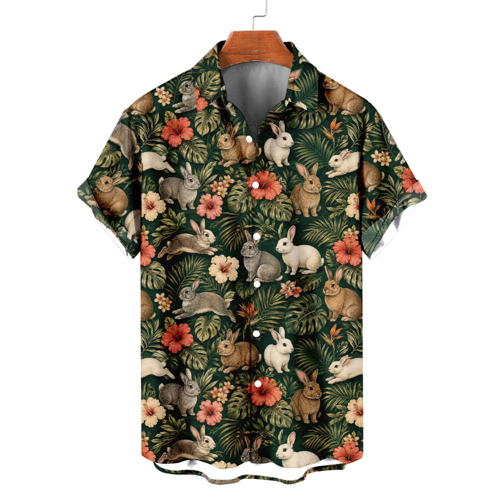 Tropical Rabbit Hawaiian Shirt Men Women, Rabbit Lover Hawaiian Shirt HE0691