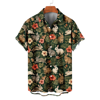 Tropical Rabbit Hawaiian Shirt Men Women, Rabbit Lover Hawaiian Shirt HE0691